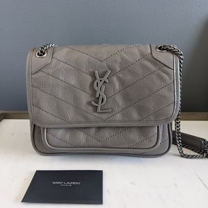 YSL Baby Niki crinkled calfskin leather bag